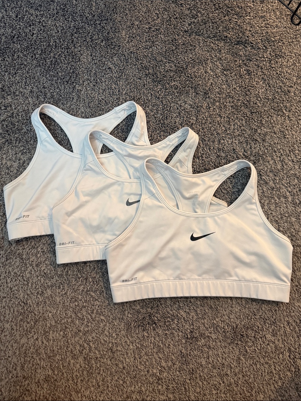 Nike White Dri-FIT Racerback Sports Bras (Set of 3)